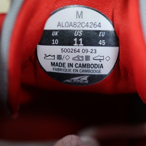 Altra Torin 7 Shoes Mens Size 11 Gray Red Running Athletic Sneakers AL0A82C4264 - Picture 11 of 11